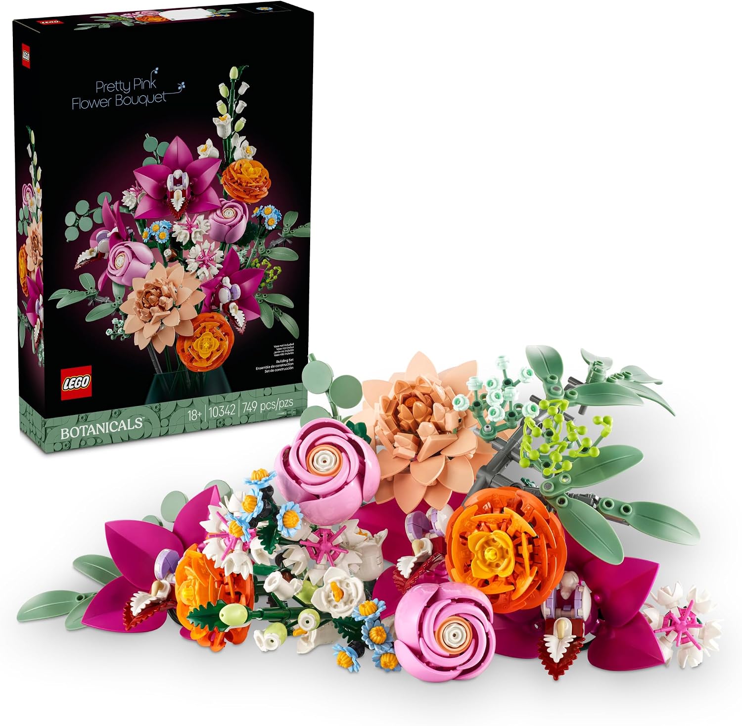 LEGO Botanicals Pretty Pink Flower Bouquet building set 10342