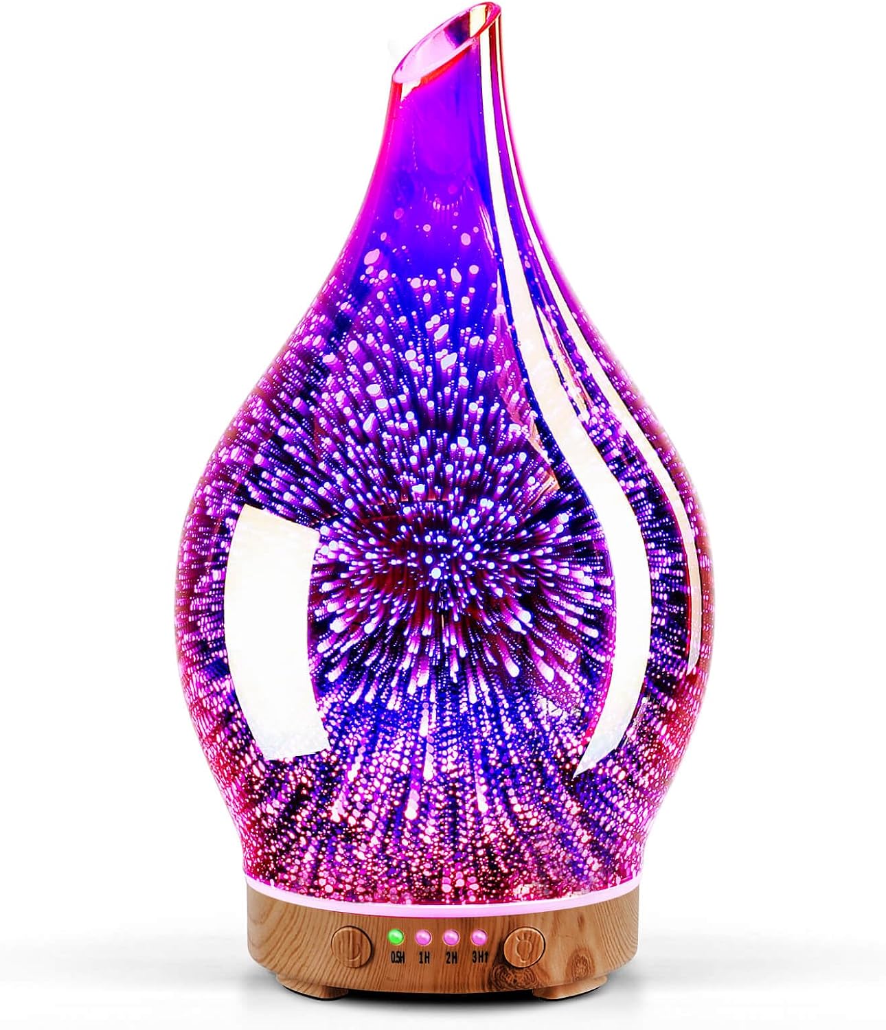 Porseme handmade glass essential oil diffuser with colored light