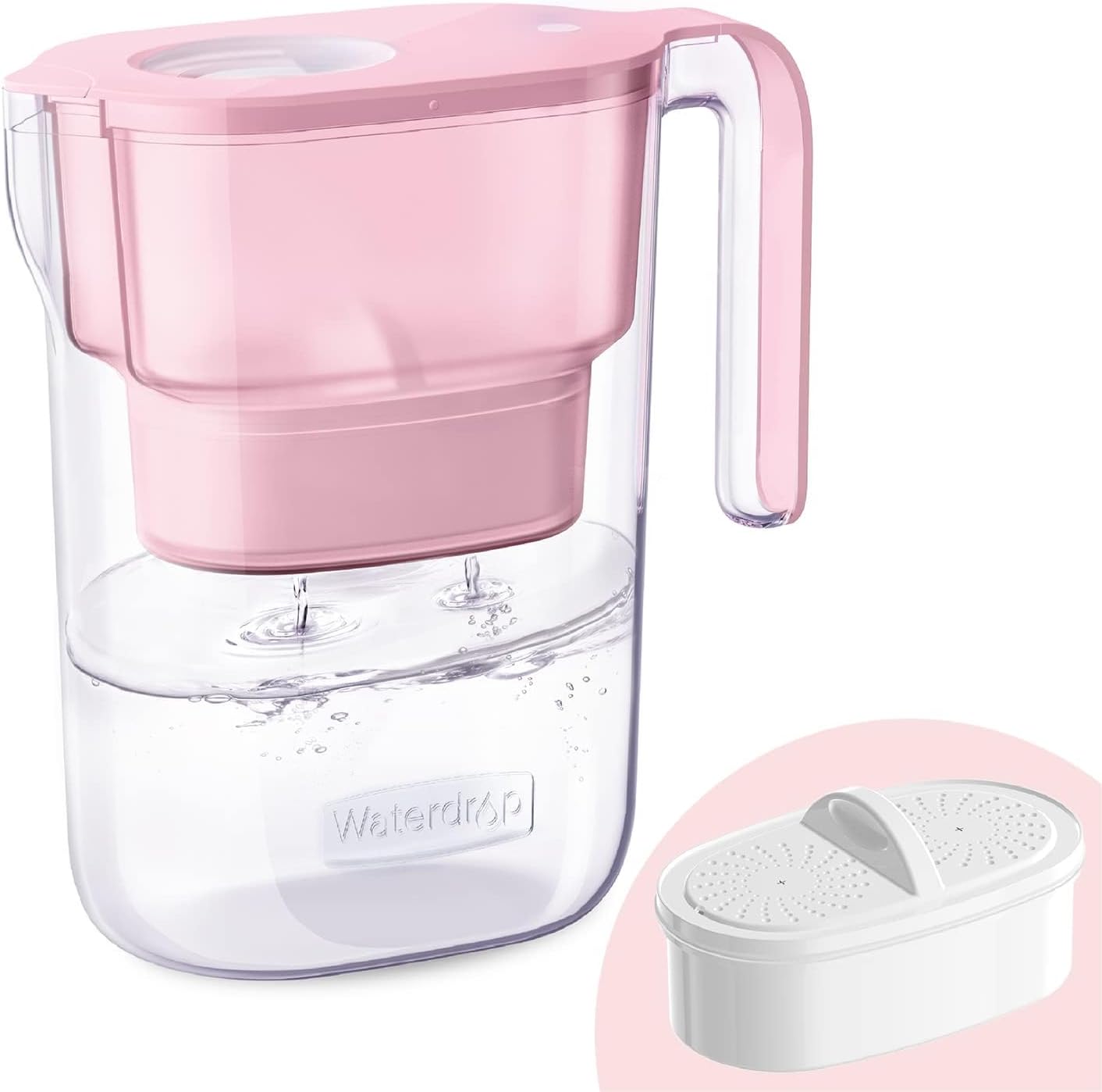 Waterdrop PT-05P seven-cup water filter pitcher in pink