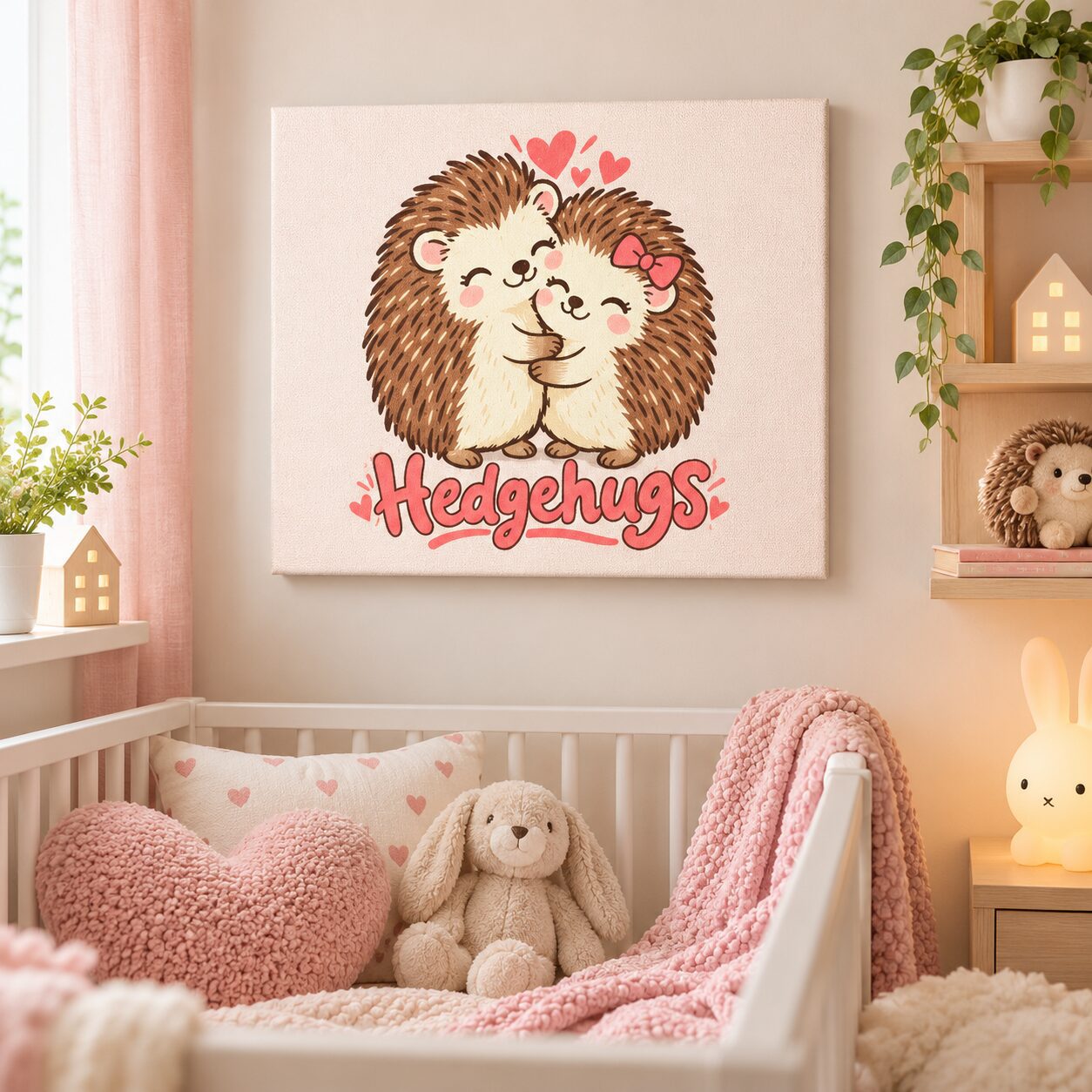 Personalized gifts - Pink Dramatic personalized gifts for you Cute Hedgehog Hugs Canvas Print- pinkdramatic.com-pink dramatic-pink dramatic personalized gifts