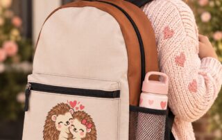 Personalized Hedgehog Hugs kids backpack-pinkdramatic.com-pink dramatic-pink dramatic personalized gifts