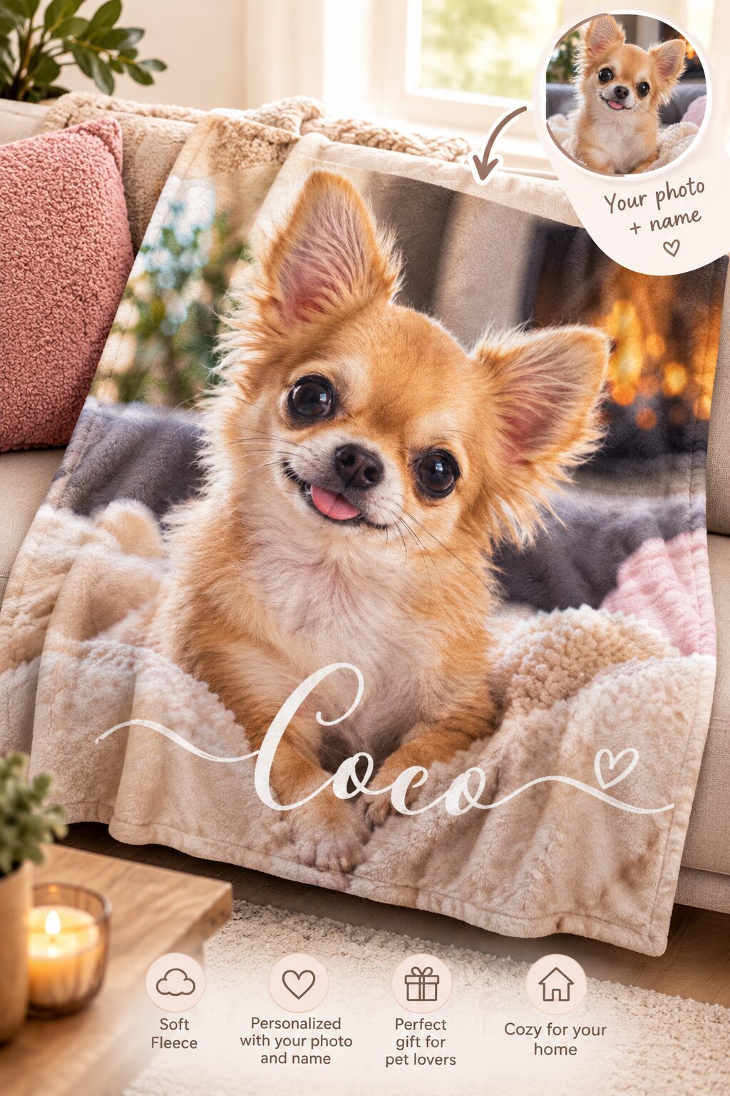 Personalized gifts - Pink Dramatic personalized gifts for you pink dramatic personalized dog fleece blanket-pink dramatic personalized gifts-pinkdramatic.com