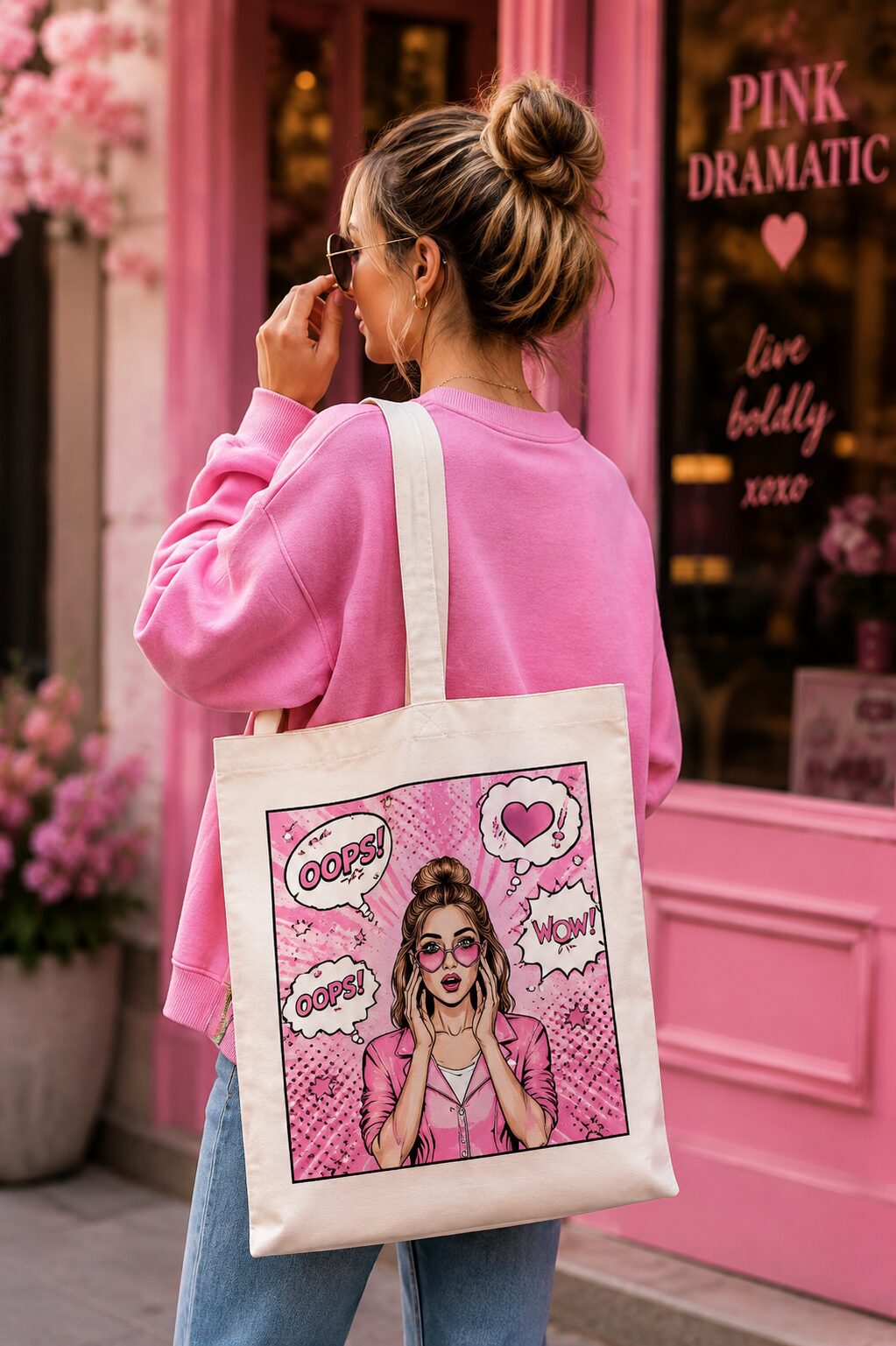 Personalized gifts - Pink Dramatic personalized gifts for you pink dramatic pink comic tote bag-pinkdramatic.com-pink dramatic personalized gifts