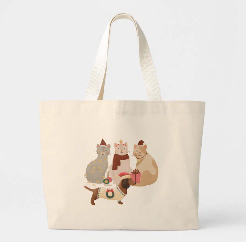 Bags & Accessories - Pink Dramatic personalized gifts for you Cats and Dachshund christmas Tote Bag-cats lovers-cats tote bags-pink gifts - Pink bags