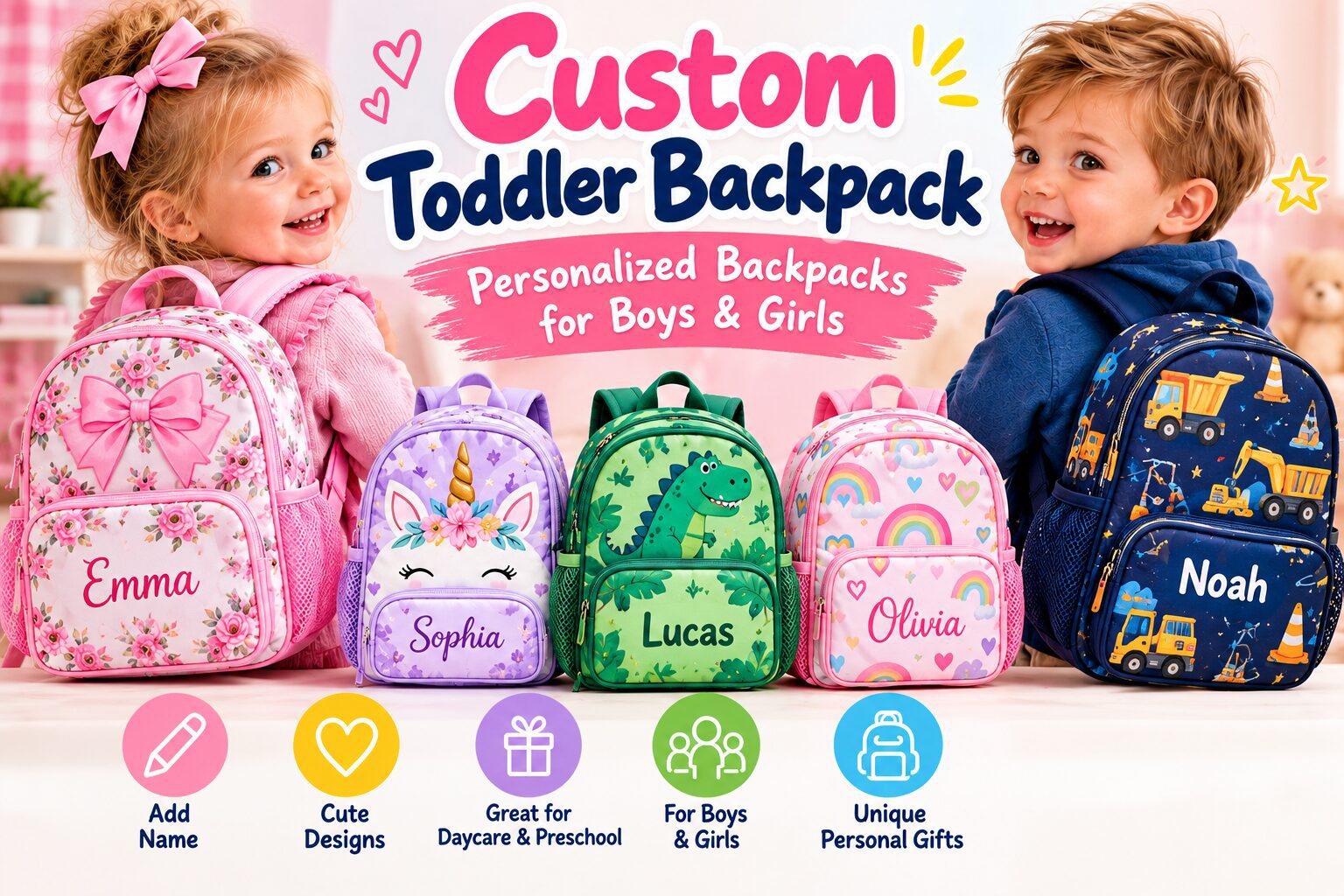 Custom toddler backpack - Pink Dramatic personalized gifts for you Custom toddler backpack girl- Custom toddler backpack girl- Personalized backpacks for toddler boy- Pottery barn kids Backpack- Personalized backpacks for boy- Personalized backpacks for Girl-Toddler Backpack boy- Toddler Backpack girl