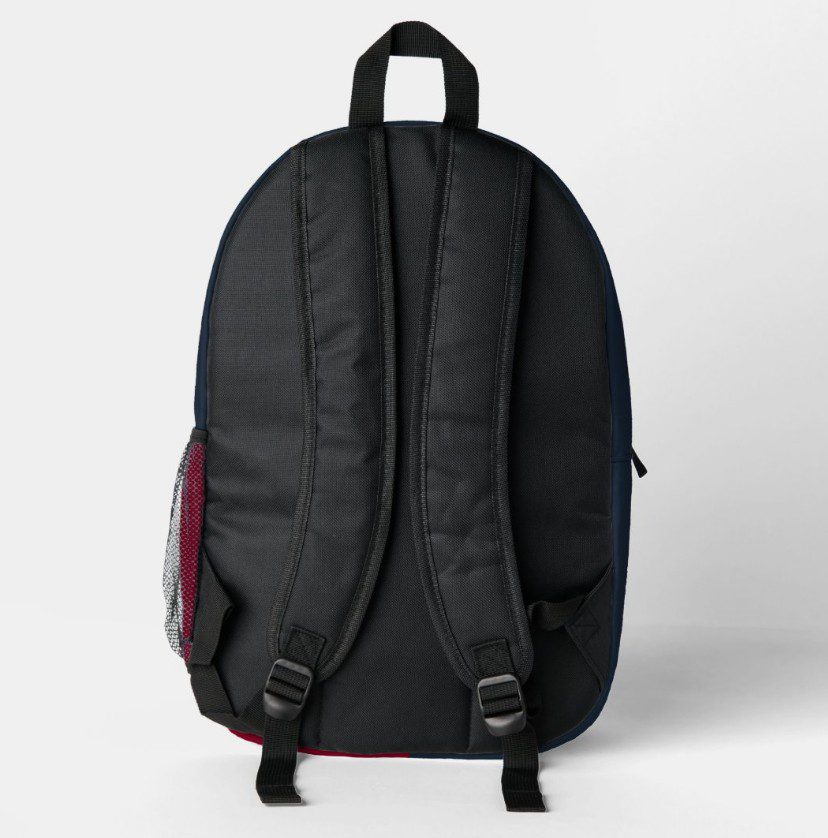 University Style Monogram Navy Blue Backpack - Pink Dramatic personalized gifts for you Navy red university backpack back-blue school backpack -student backpack