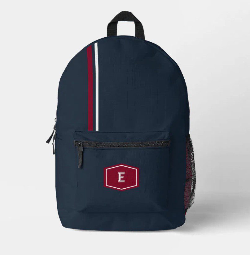 Navy red university backpack-pink dramatic backpacks-pink dramatic personalized gifts-personalized backpack-custom backpack-pink gifts