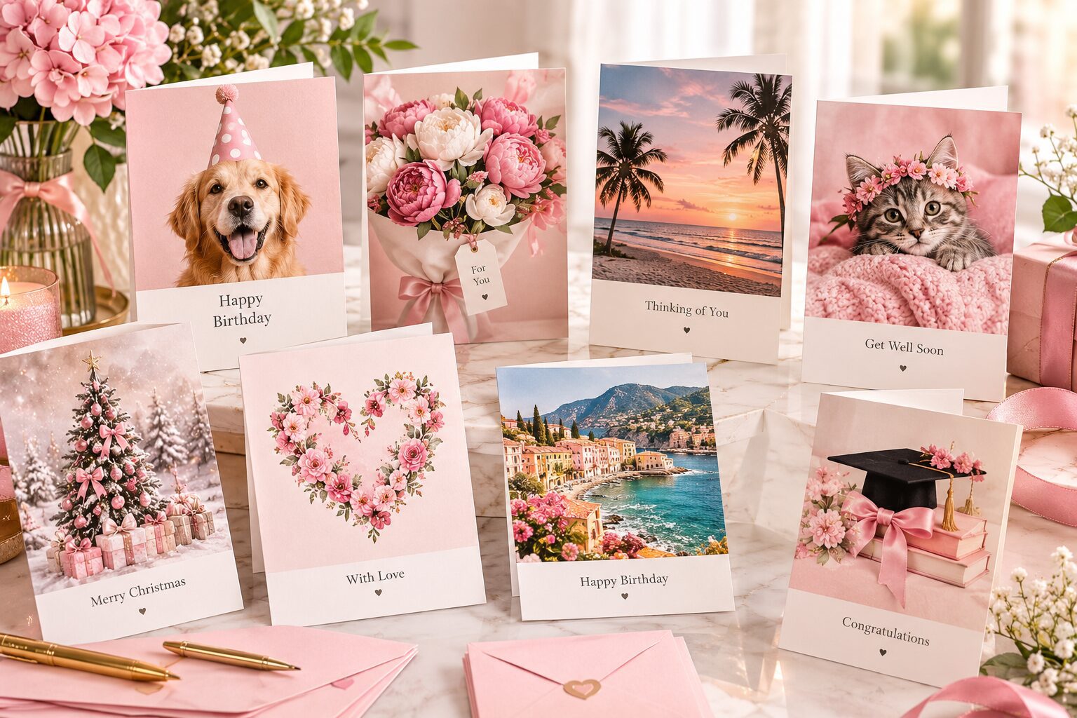 Personalized greeting cards - Pink Dramatic personalized gifts for you Personalized greeting cards-custom greeting cards-pink dramatic Personalized -Personalized greeting cards-pink dramatic customized greeting cards