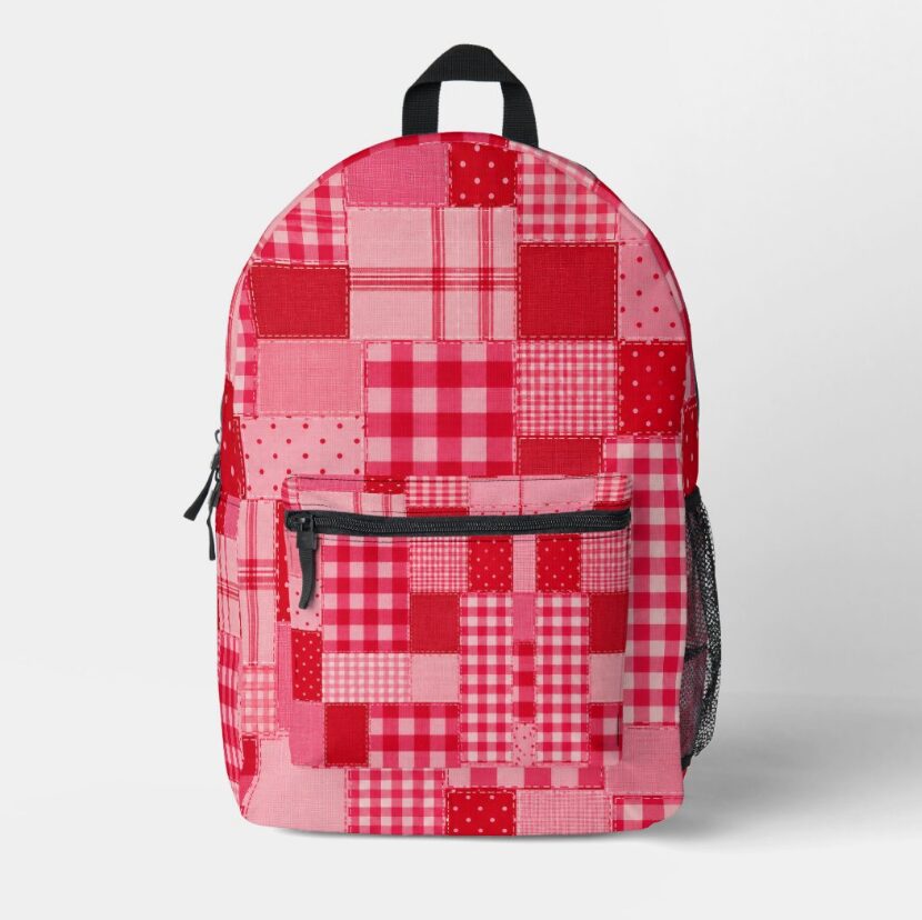 Bags & Accessories - Pink Dramatic personalized gifts for you Pink Red Patchwork Print Cut Sew Backpack by Pink Dramatic bags