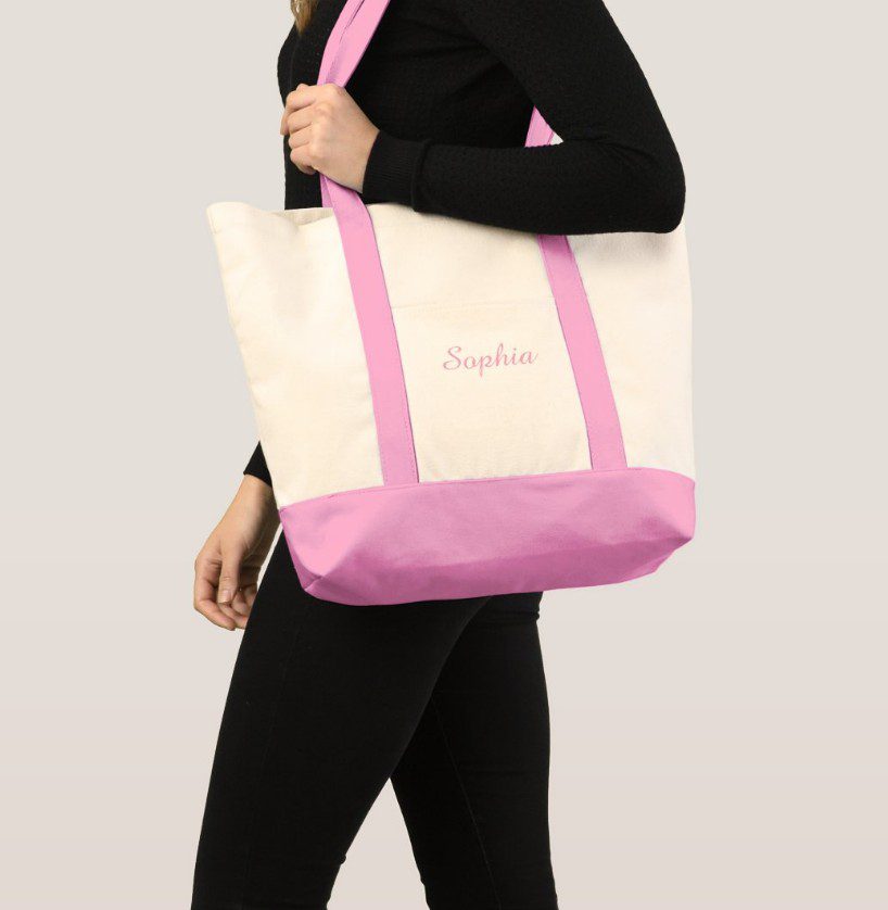 Bags & Accessories - Pink Dramatic personalized gifts for you Pink personalized name gift tote bag-pink bags-hot pink-pink tote bags - Pink bags