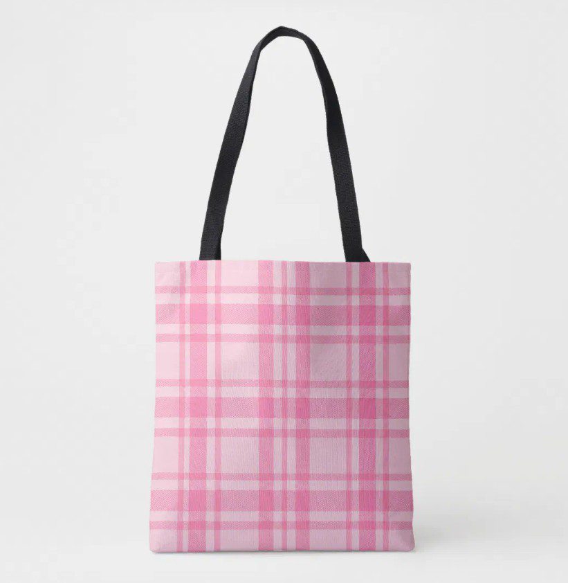 Bags & Accessories - Pink Dramatic personalized gifts for you Pink plaid pattern tote - Pink bags