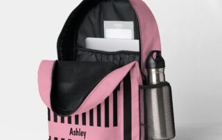 kawaii striped backpack-personalized backpacks for girl-pink backpacks for girl-kawaii backpack-pink dramatic backpack
