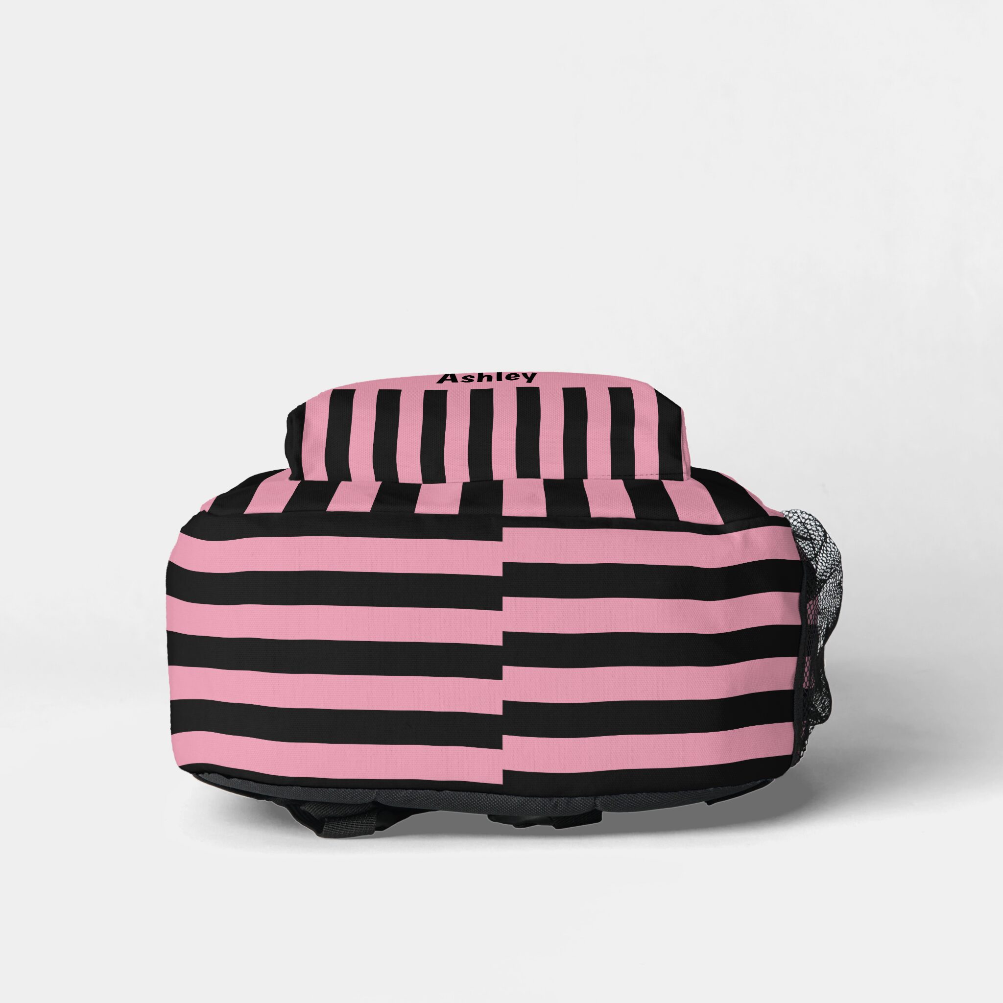 Pink and Black Striped Kawaii look Backpack - Pink Dramatic personalized gifts for you personalized backpacks for girl-pink backpacks for girl-kawaii backpack-pink dramatic backpack
