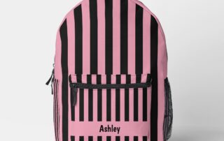 Pink and Black Striped Kawaii look Backpack - Pink Dramatic personalized gifts for you kawaii striped backpack-personalized backpacks for girl-pink backpacks for girl-kawaii backpack-pink dramatic backpack