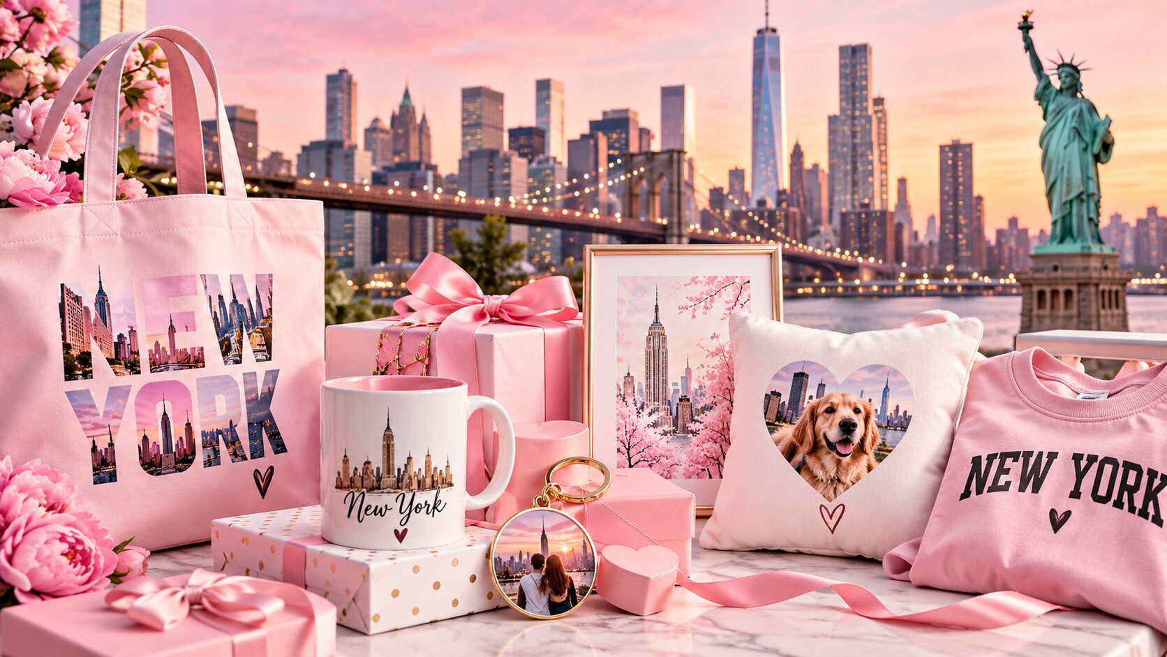 new york personalized gifts Personalized gifts New York featuring unique pink gifts for her, gifts for him, birthday, Christmas and special occasions.-pink dramatic new york gifts- new york gifts
