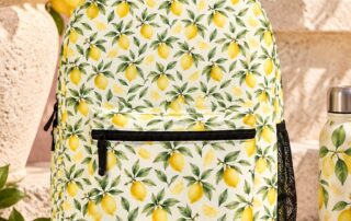 watercolor lemon backpack-personalized backpack-pink dramatic gifts-pink dramatic backpaks-school watercolor lemon backpack